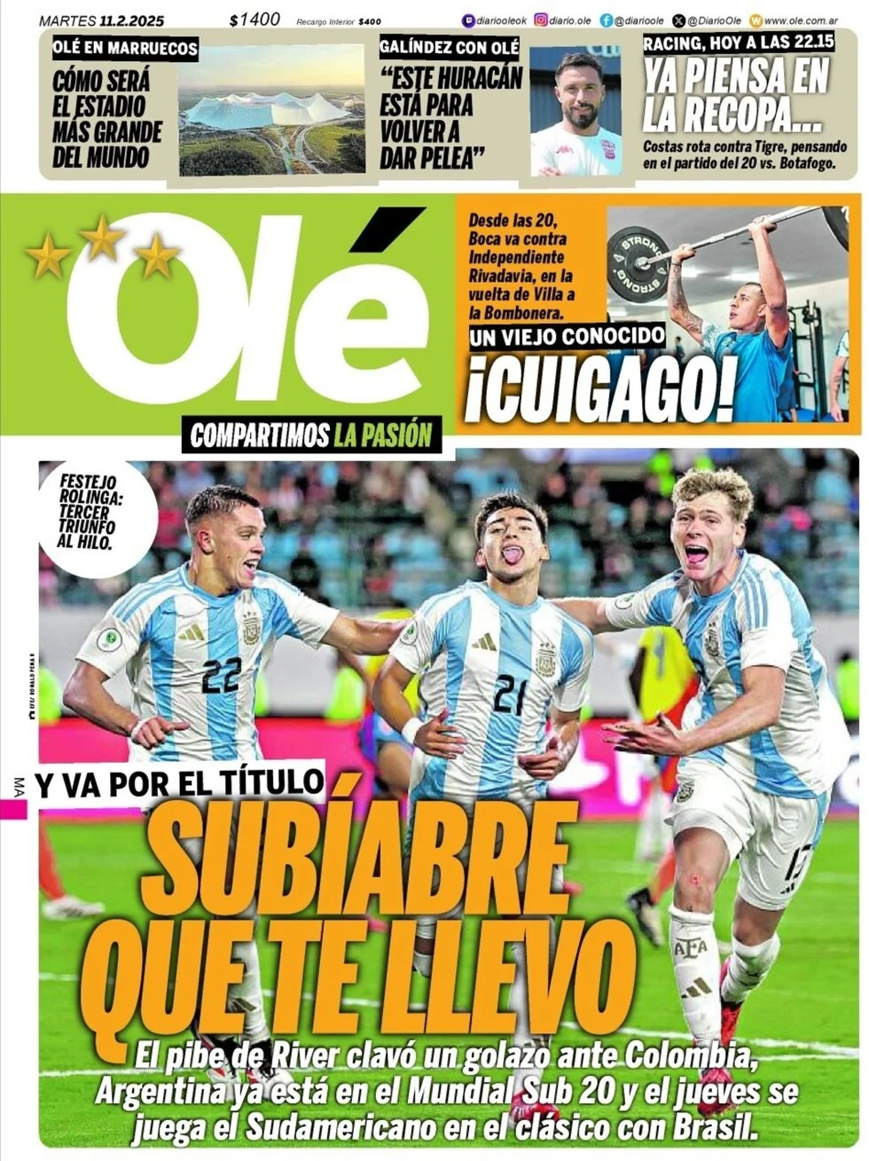 anteprima della prima pagina di ol del 11/02/2025