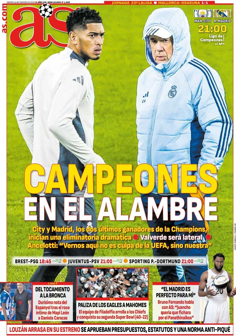 anteprima della prima pagina di as-madrid del 11/02/2025