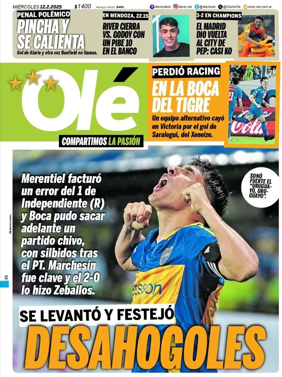 anteprima della prima pagina di ol del 12/02/2025