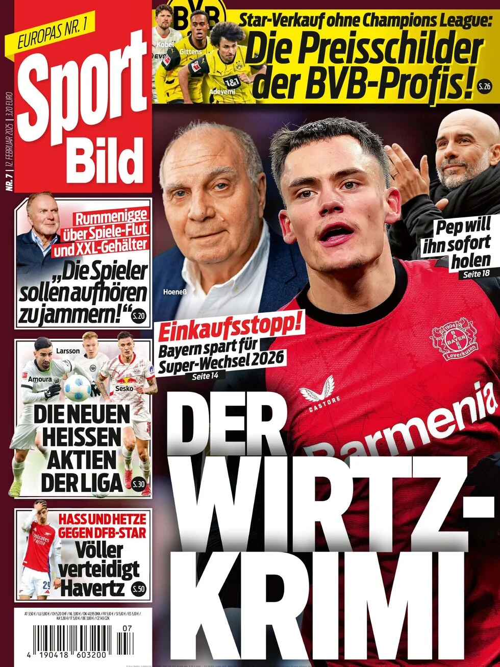 anteprima della prima pagina di sport-bild del 12/02/2025