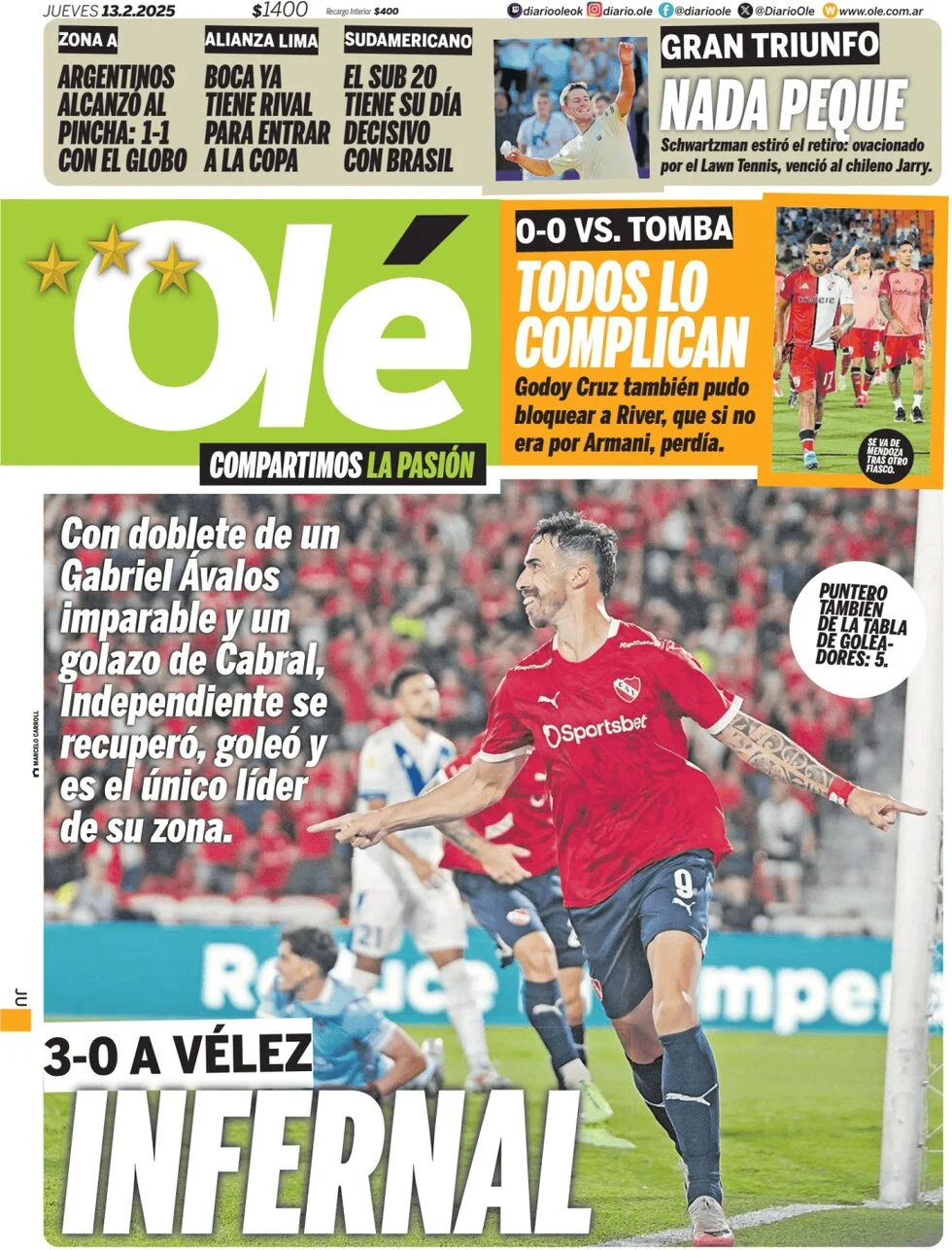 anteprima della prima pagina di ol del 13/02/2025
