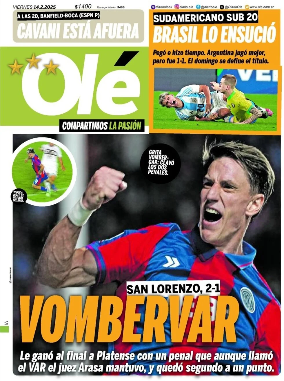 anteprima della prima pagina di ol del 14/02/2025