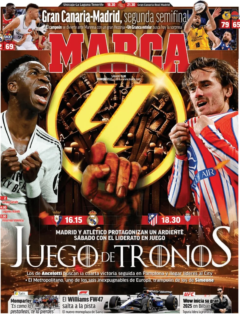 anteprima della prima pagina di marca del 15/02/2025