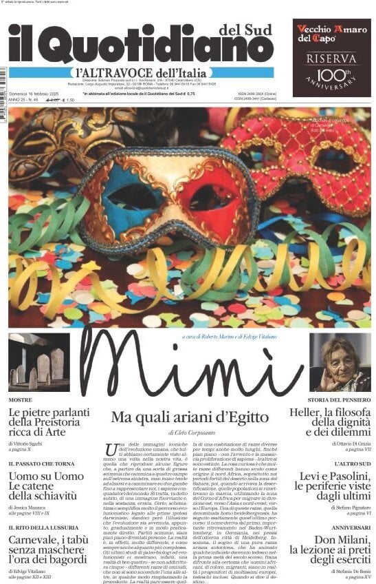 anteprima della prima pagina di il-quotidiano-del-sud-laltravoce del 16/02/2025