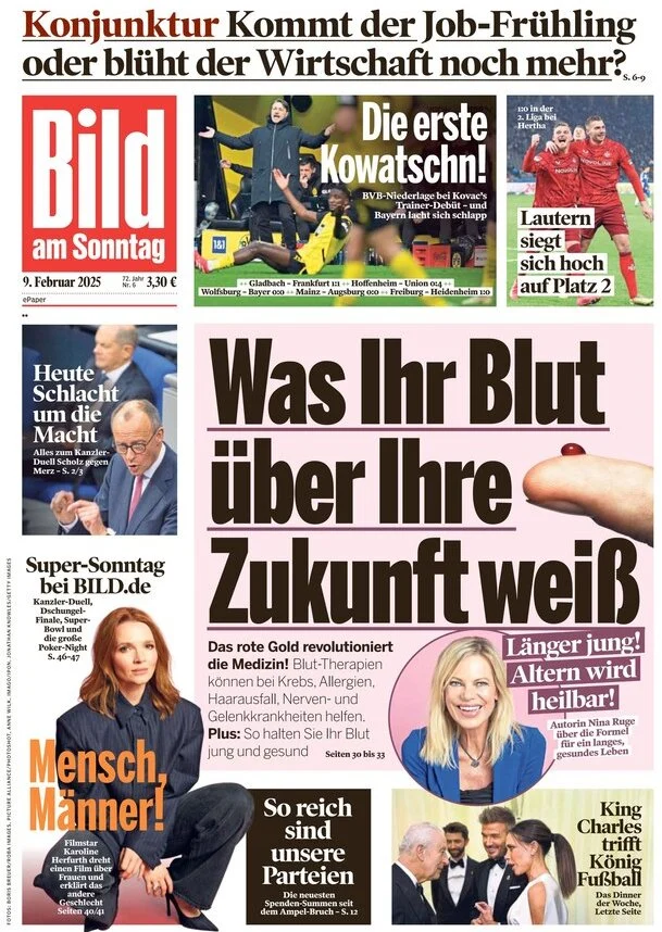 anteprima della prima pagina di bild del 16/02/2025