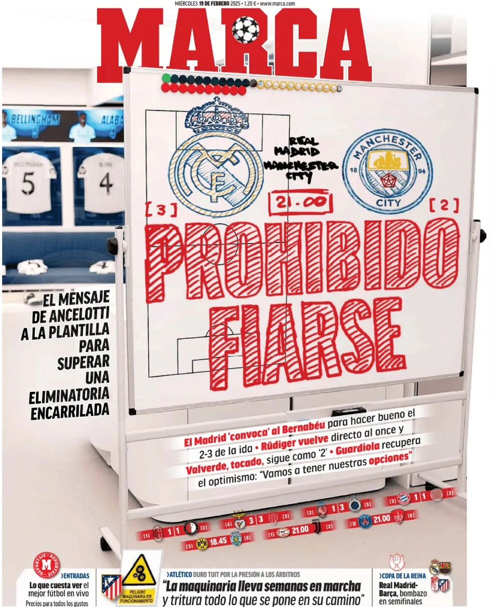 anteprima della prima pagina di marca del 19/02/2025