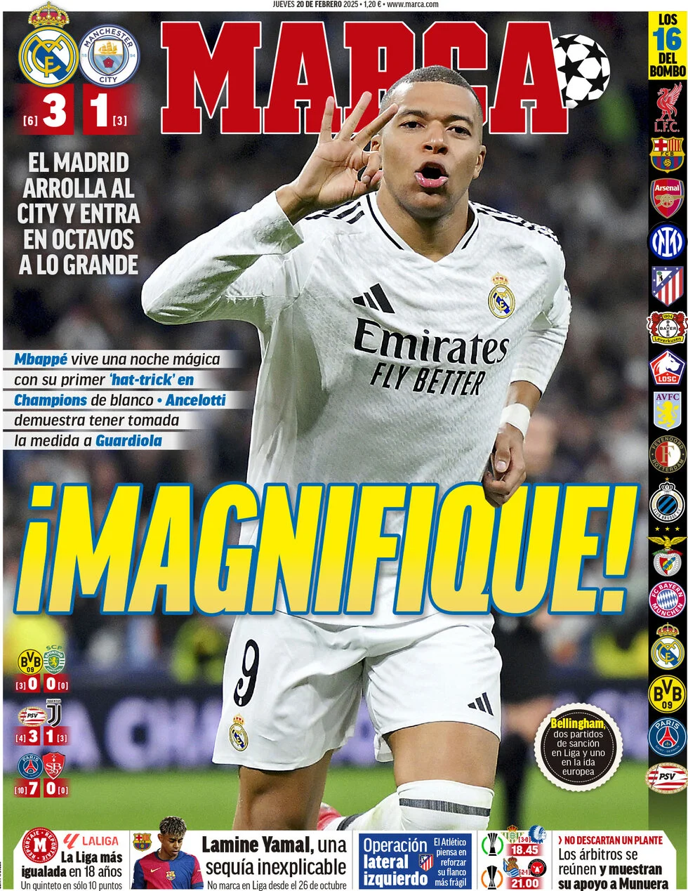 anteprima della prima pagina di marca del 20/02/2025
