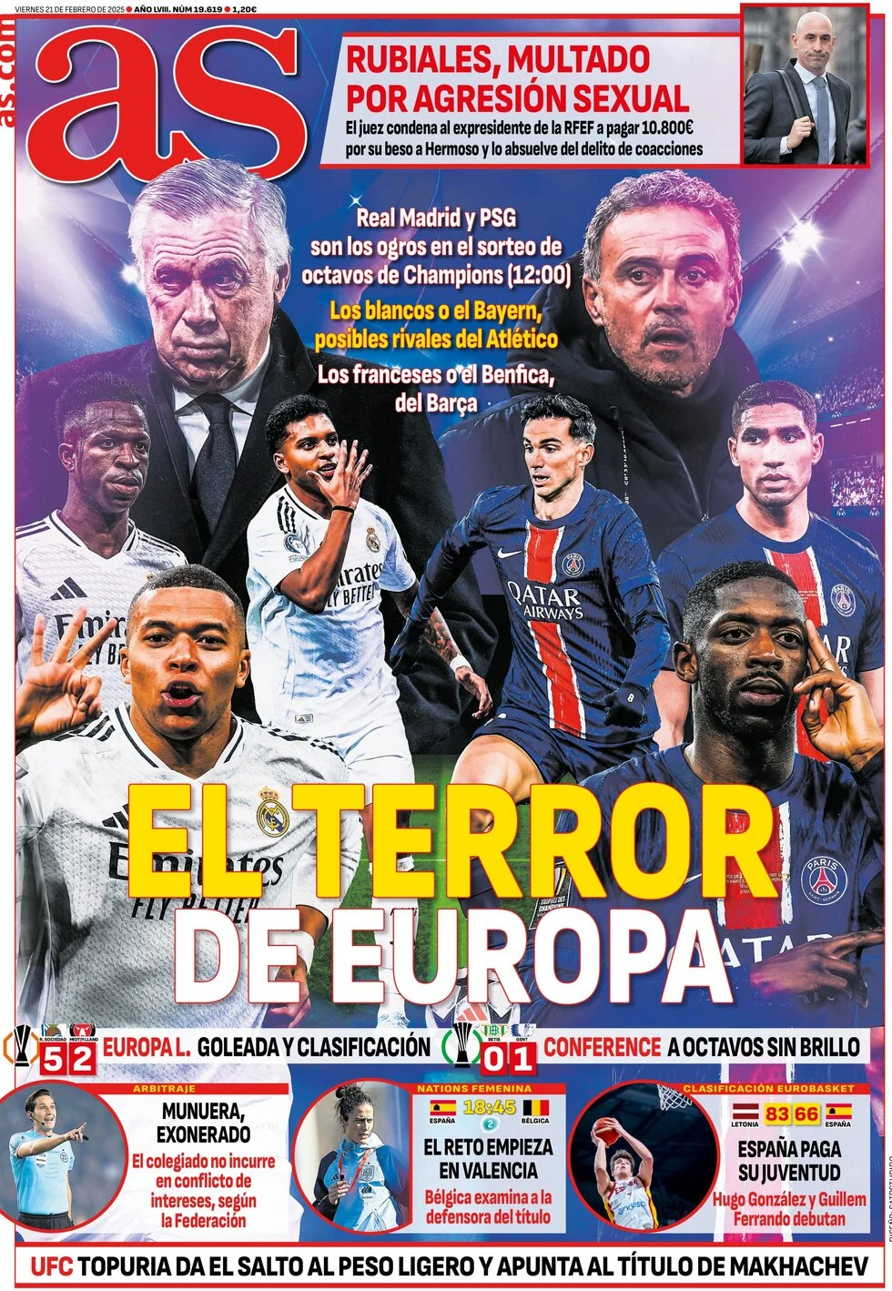 anteprima della prima pagina di as-madrid del 21/02/2025