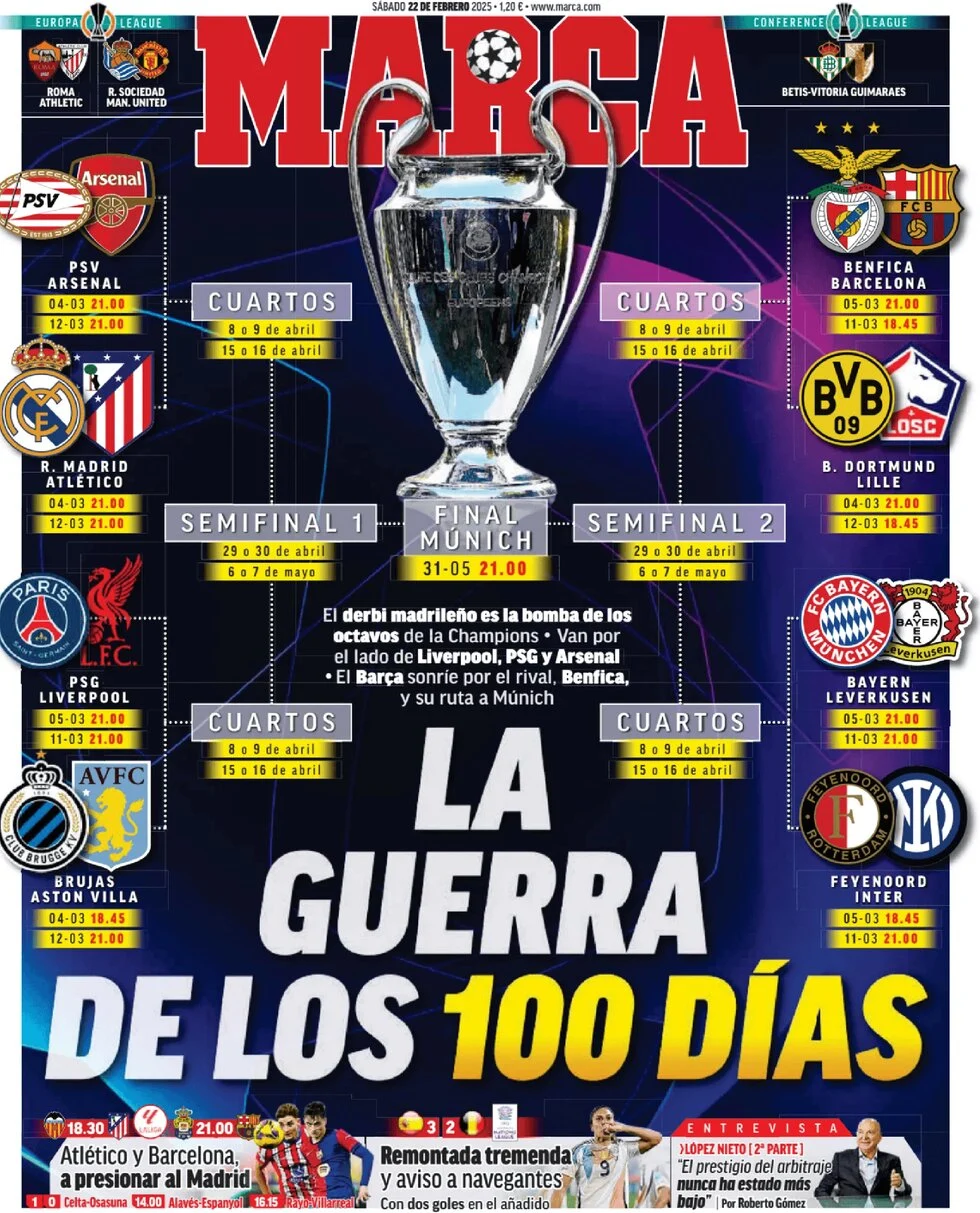 anteprima della prima pagina di marca del 22/02/2025