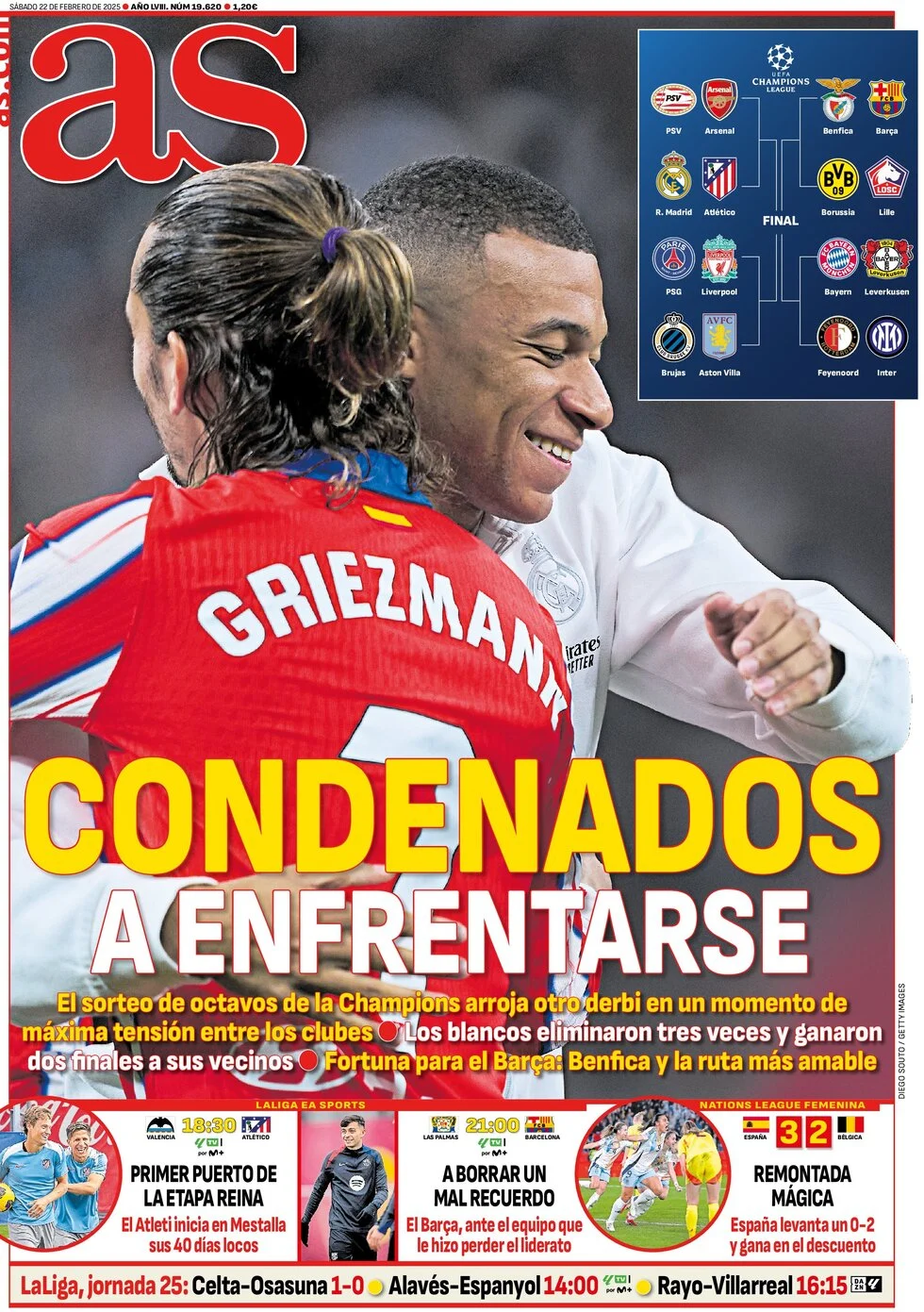 anteprima della prima pagina di as-madrid del 22/02/2025