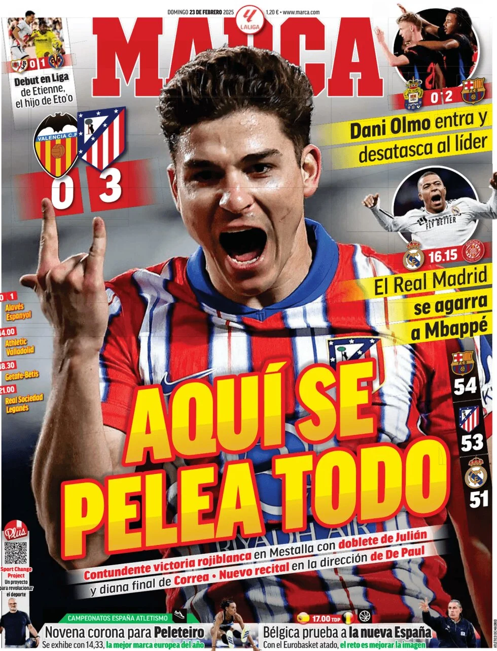 anteprima della prima pagina di marca del 23/02/2025