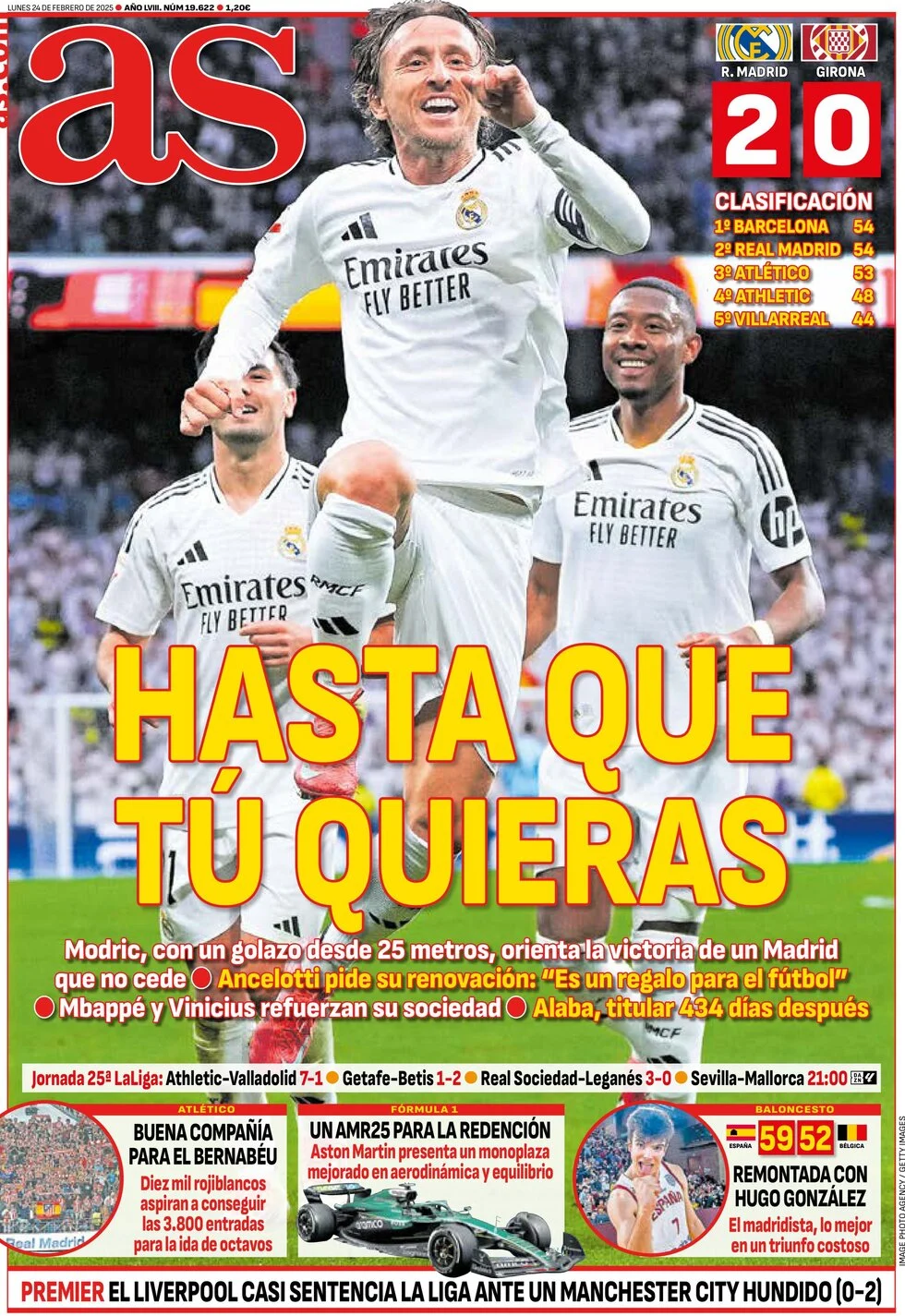 anteprima della prima pagina di as-madrid del 24/02/2025