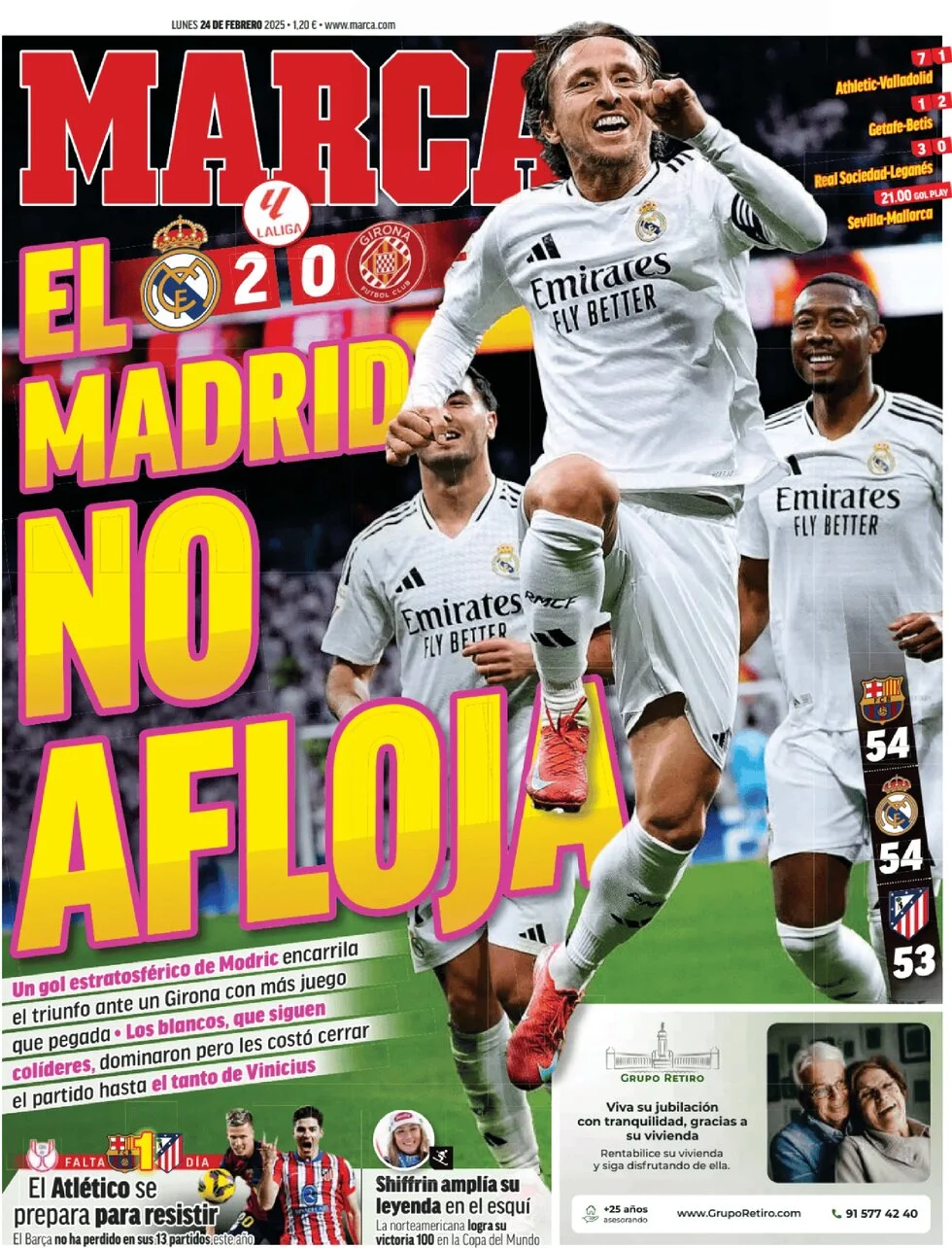 anteprima della prima pagina di marca del 24/02/2025