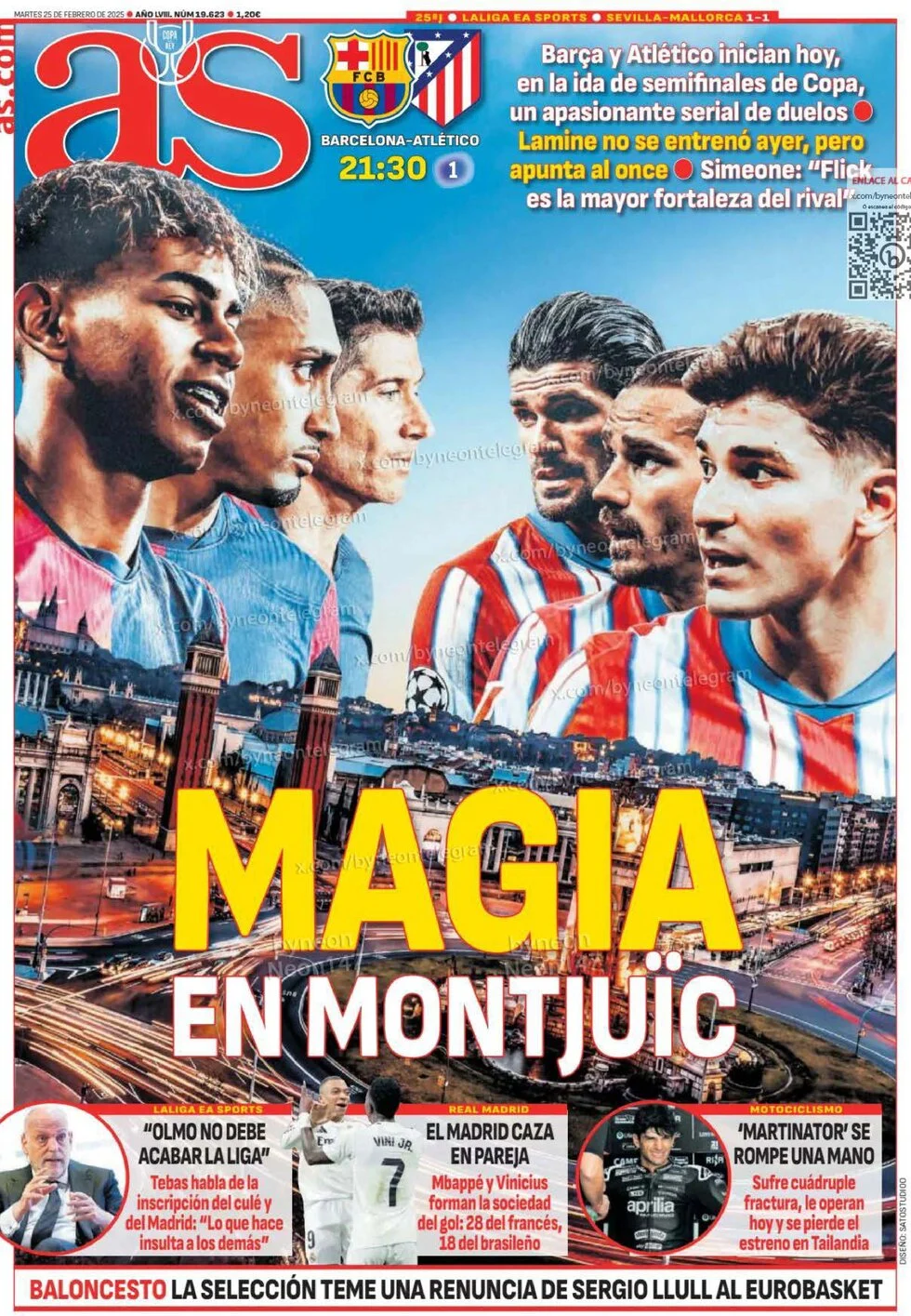 anteprima della prima pagina di as-madrid del 25/02/2025