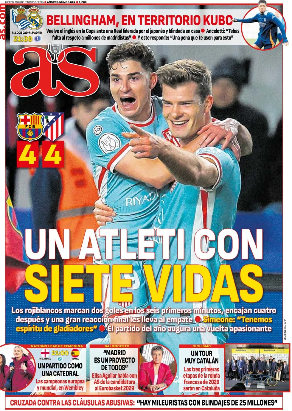 anteprima della prima pagina di as-madrid del 26/02/2025