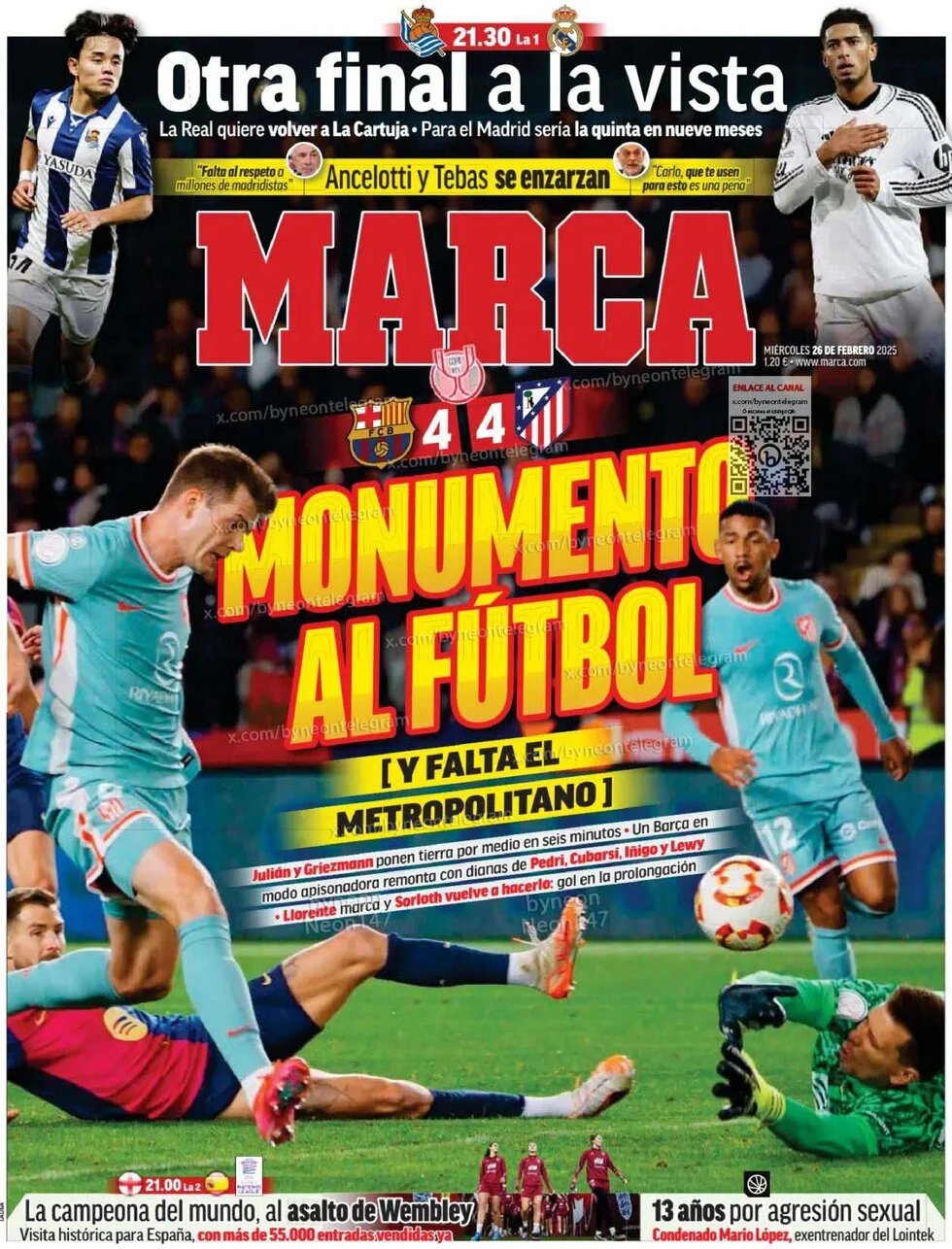 anteprima della prima pagina di marca del 26/02/2025