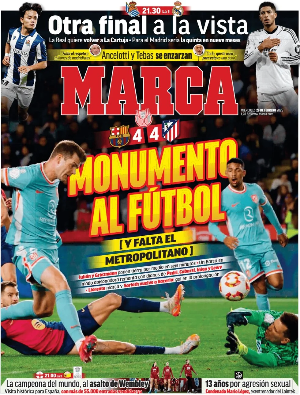 anteprima della prima pagina di marca del 27/02/2025