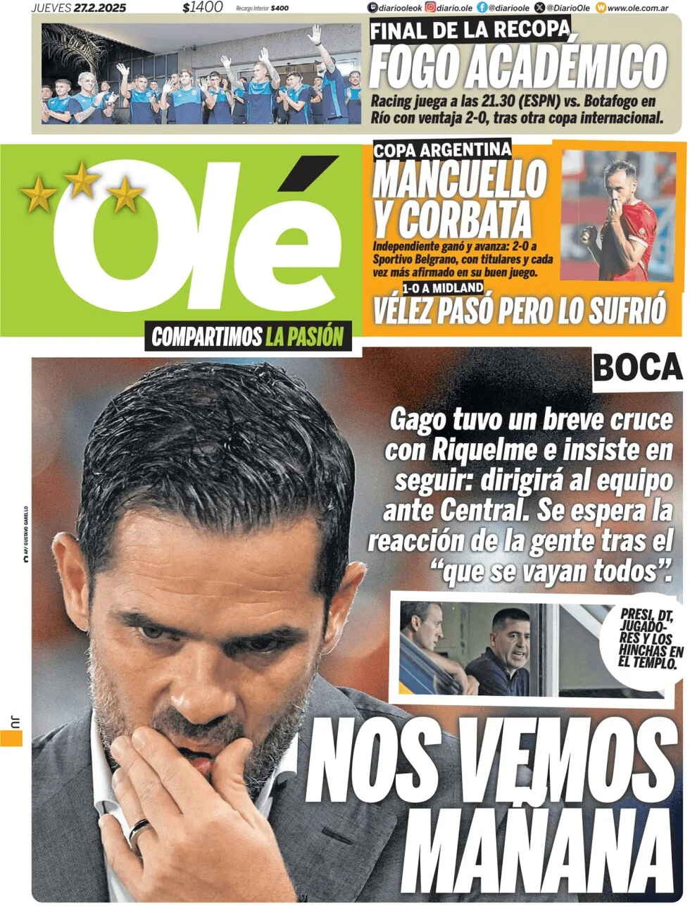 anteprima della prima pagina di ol del 27/02/2025