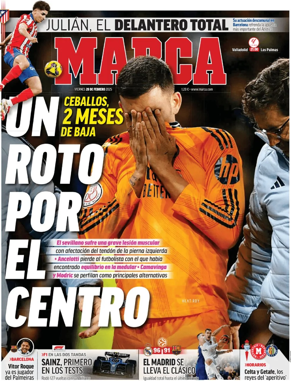 anteprima della prima pagina di marca del 28/02/2025