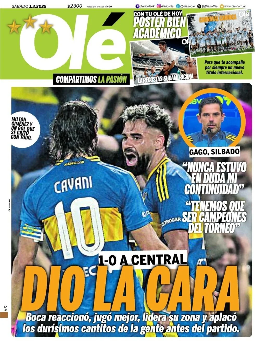 anteprima della prima pagina di ol del 01/03/2025