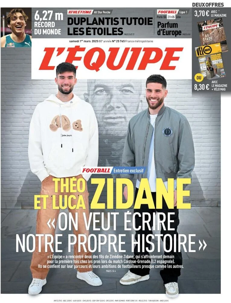 anteprima della prima pagina di lequipe del 01/03/2025