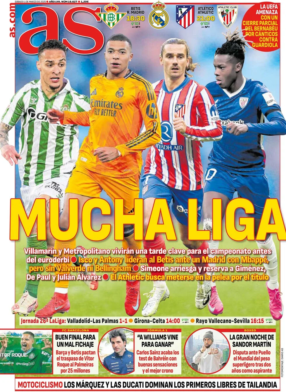 anteprima della prima pagina di as-madrid del 01/03/2025
