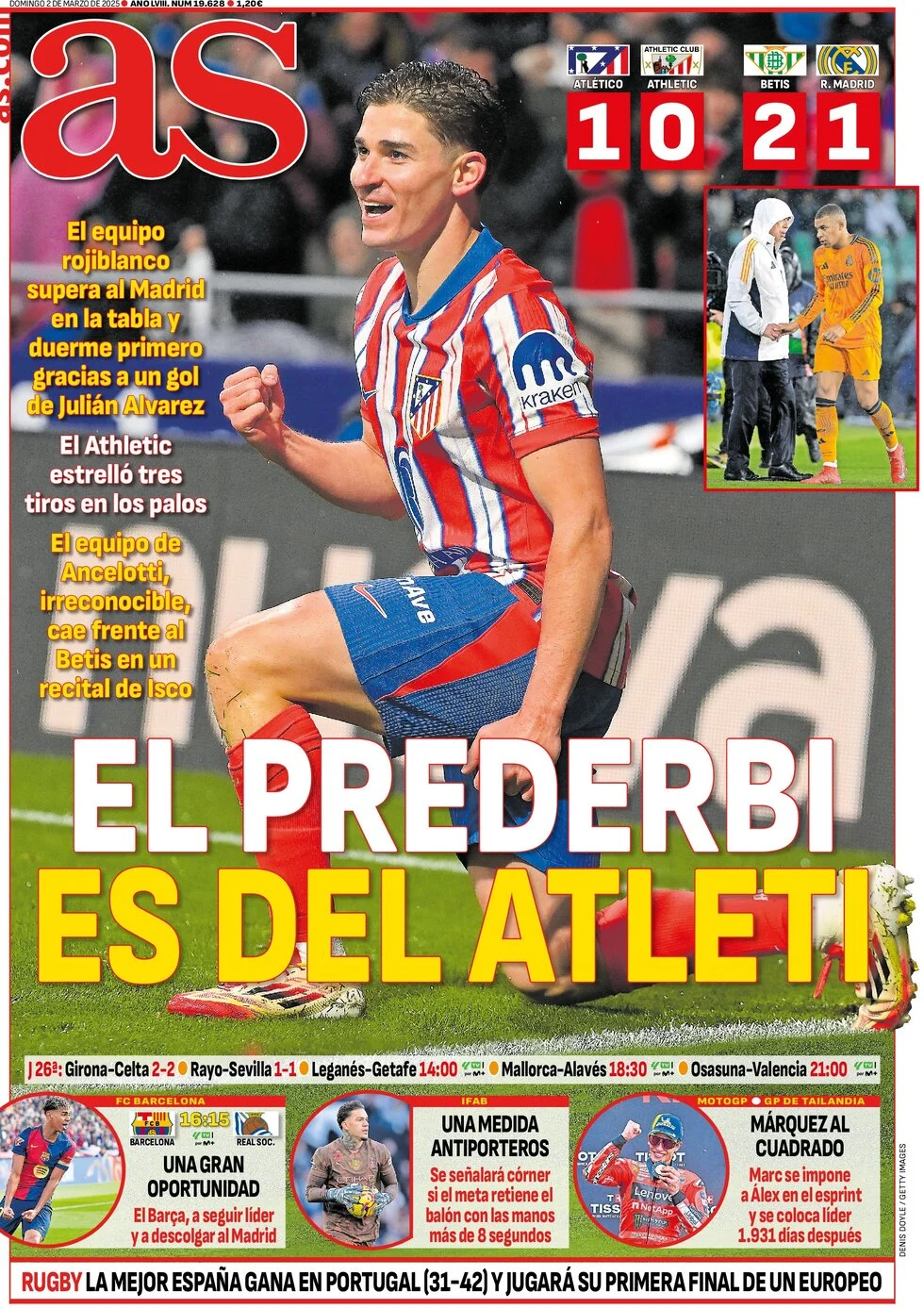 anteprima della prima pagina di as-madrid del 02/03/2025