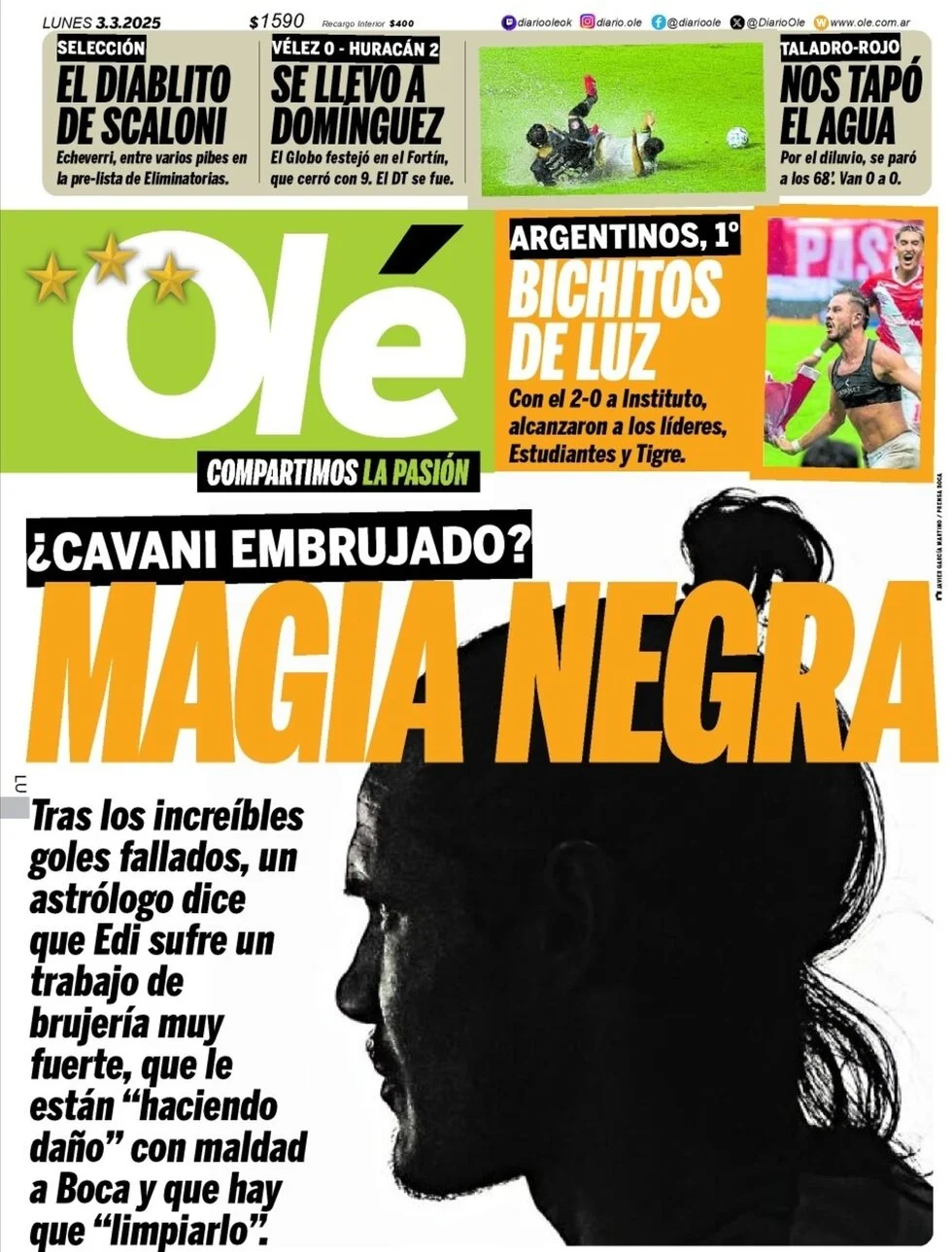 anteprima della prima pagina di ol del 03/03/2025