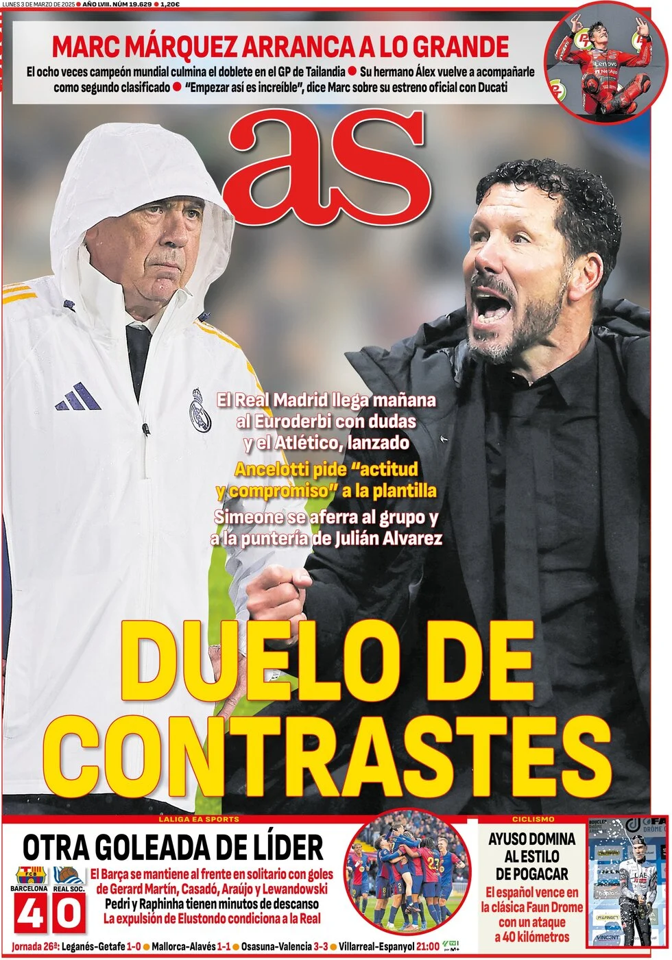 anteprima della prima pagina di as-madrid del 03/03/2025