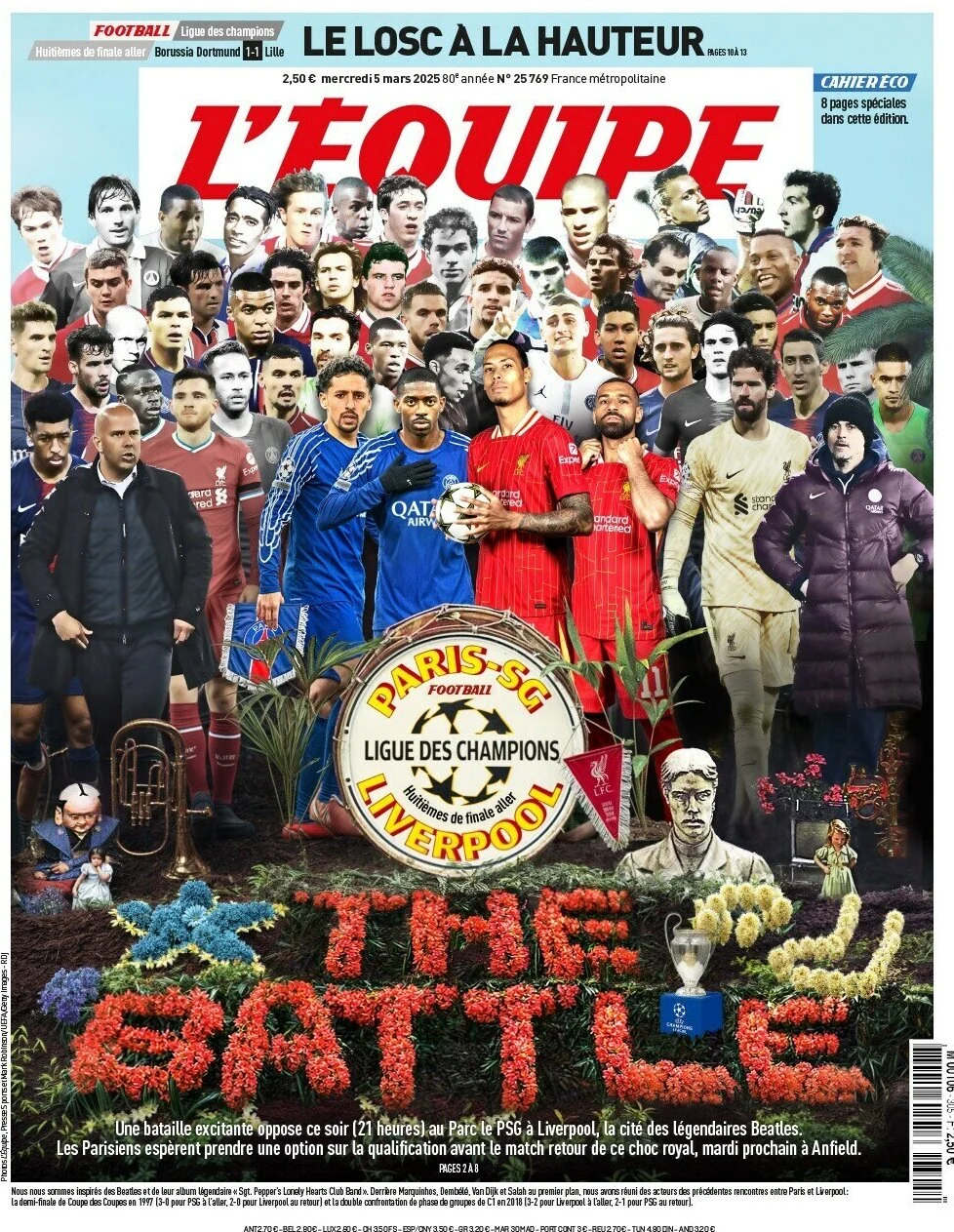 anteprima della prima pagina di lequipe del 05/03/2025