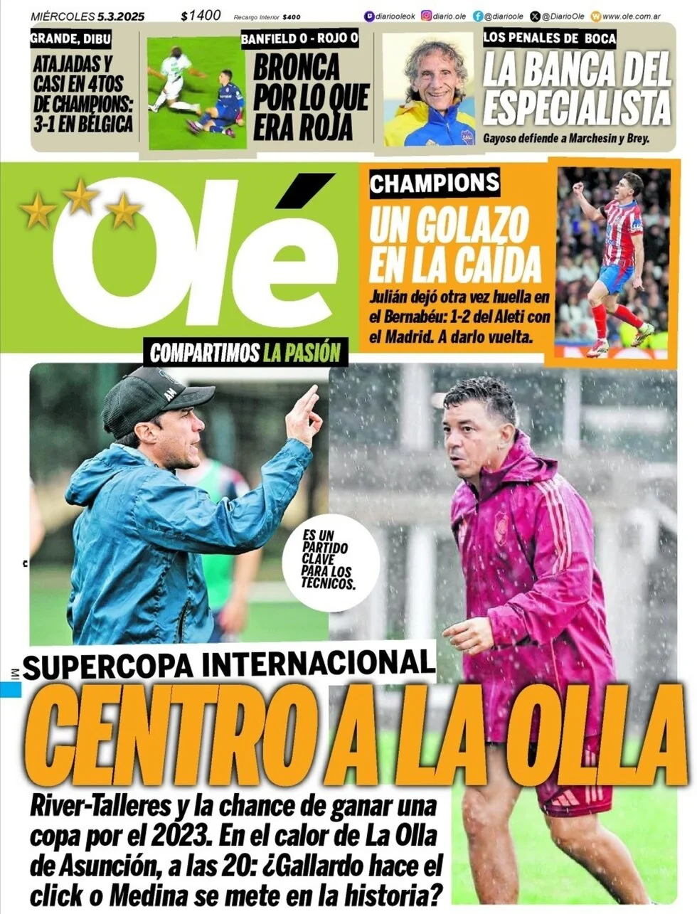 anteprima della prima pagina di ol del 05/03/2025