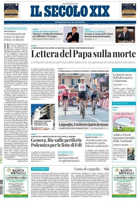 anteprima della prima pagina di il-secolo-xix del 06/03/2025