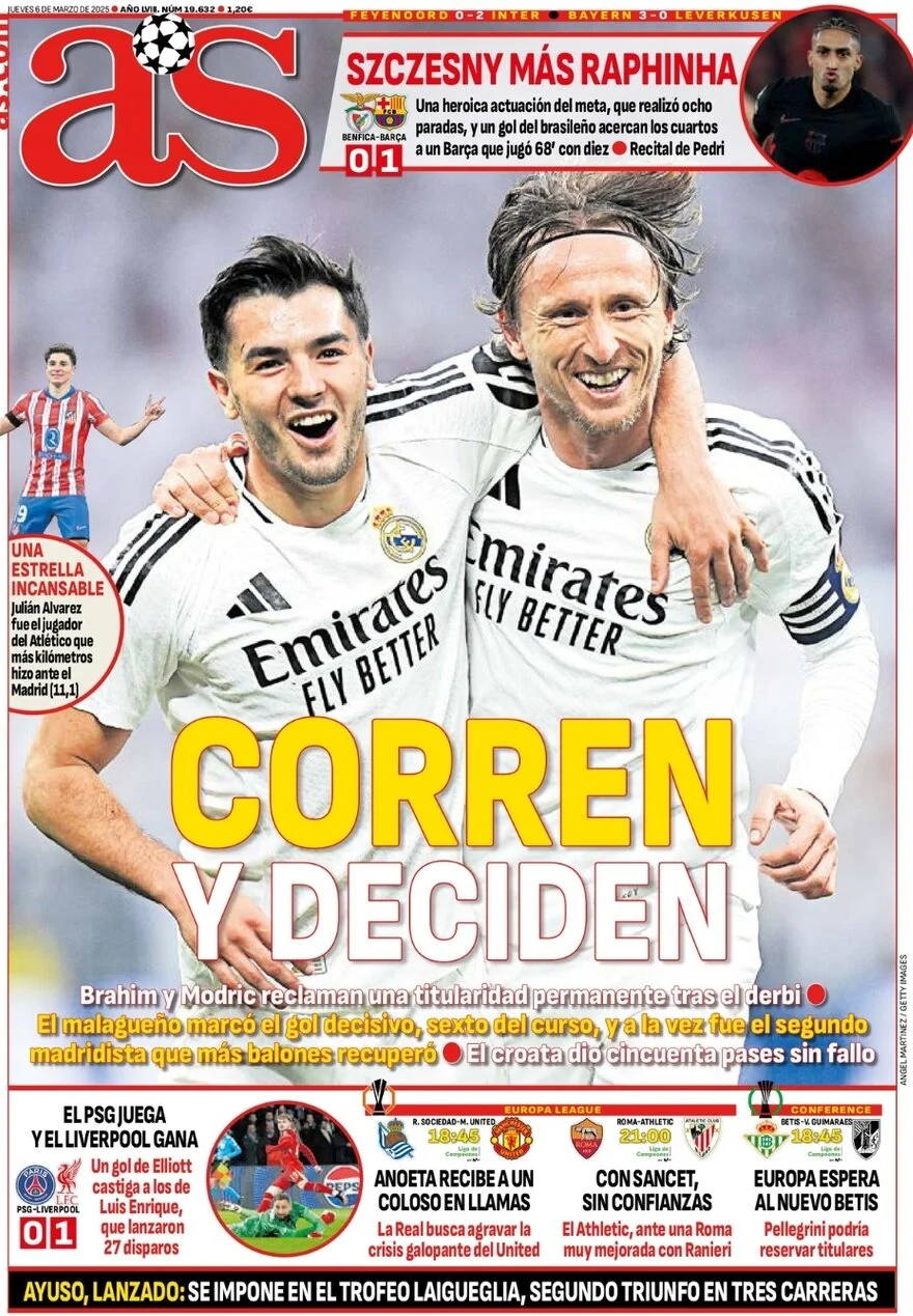 anteprima della prima pagina di as-madrid del 06/03/2025