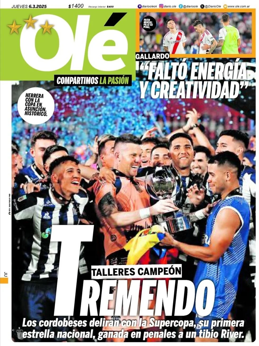 anteprima della prima pagina di ol del 06/03/2025