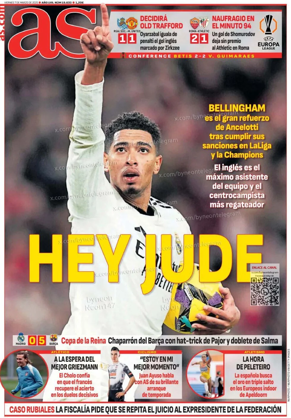 anteprima della prima pagina di as-madrid del 07/03/2025