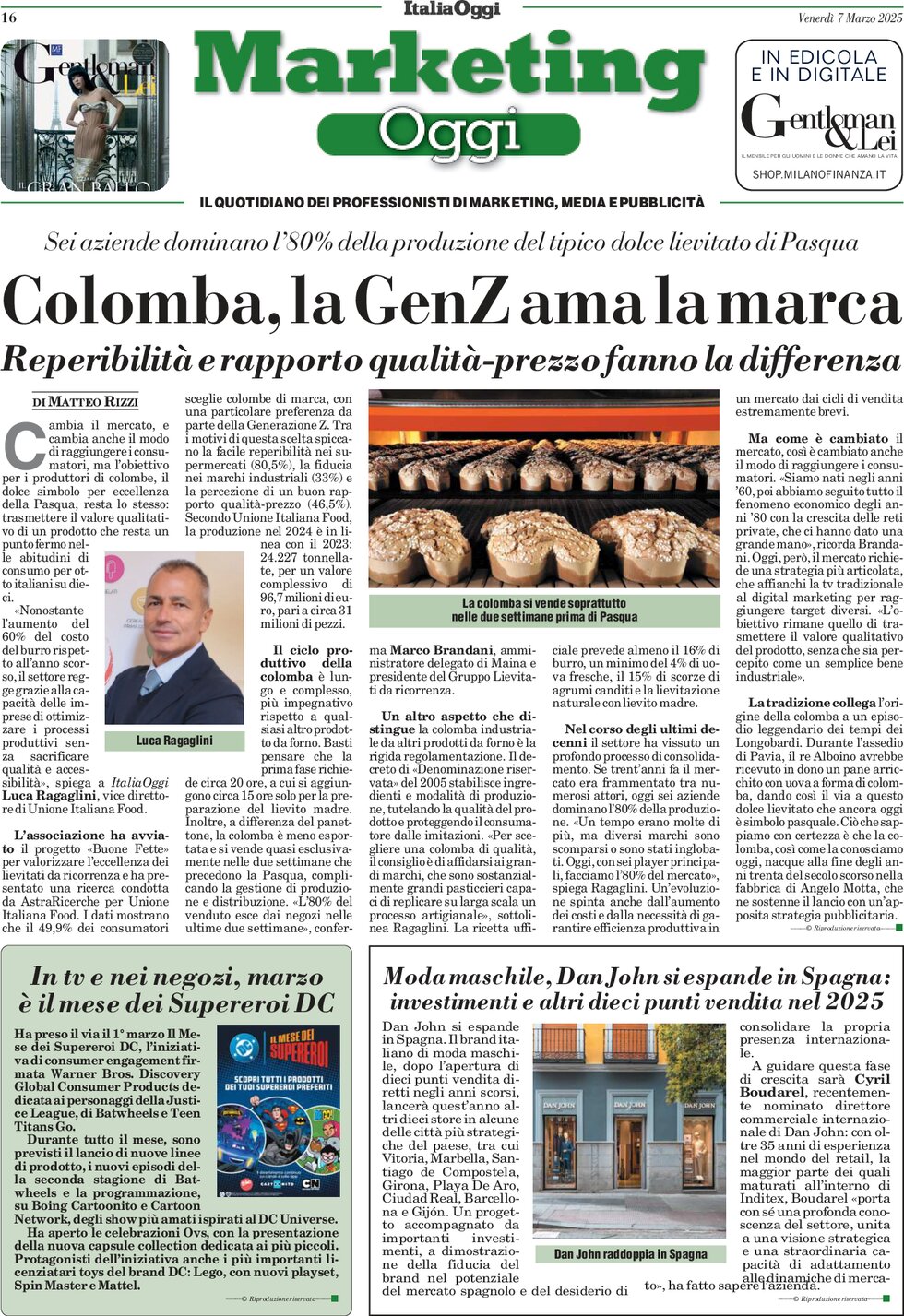 anteprima della prima pagina di marketing-oggi del 07/03/2025