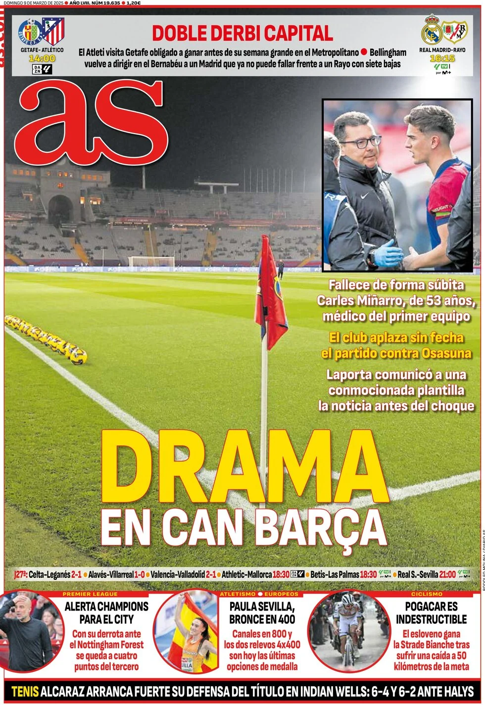 anteprima della prima pagina di as-madrid del 09/03/2025