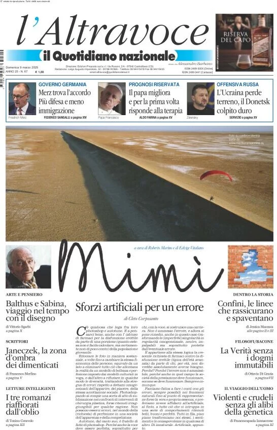 anteprima della prima pagina di il-quotidiano-del-sud-laltravoce del 09/03/2025