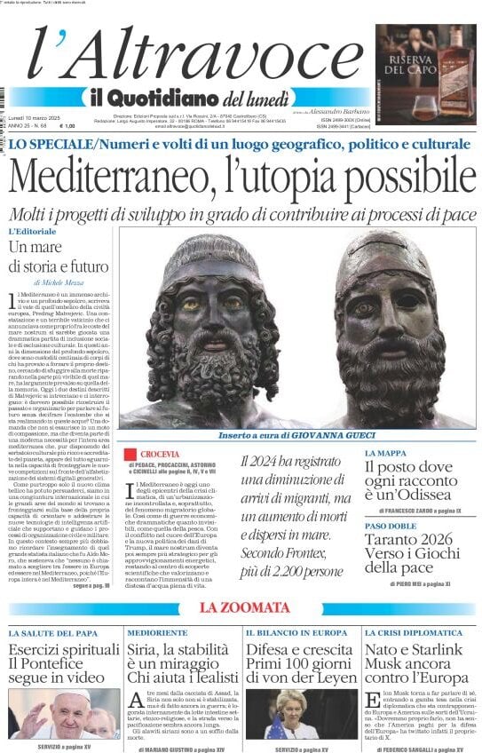 anteprima della prima pagina di il-quotidiano-del-sud-laltravoce del 10/03/2025