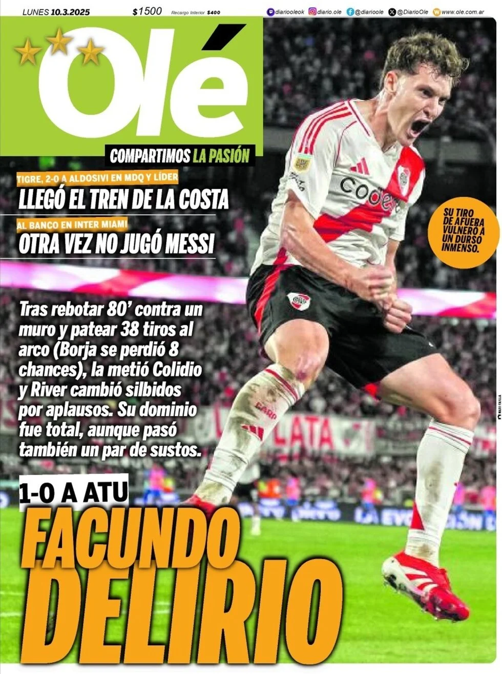 anteprima della prima pagina di ol del 10/03/2025