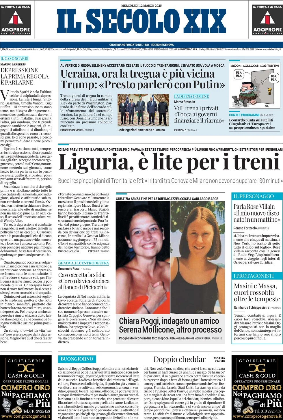 anteprima della prima pagina di il-secolo-xix del 12/03/2025