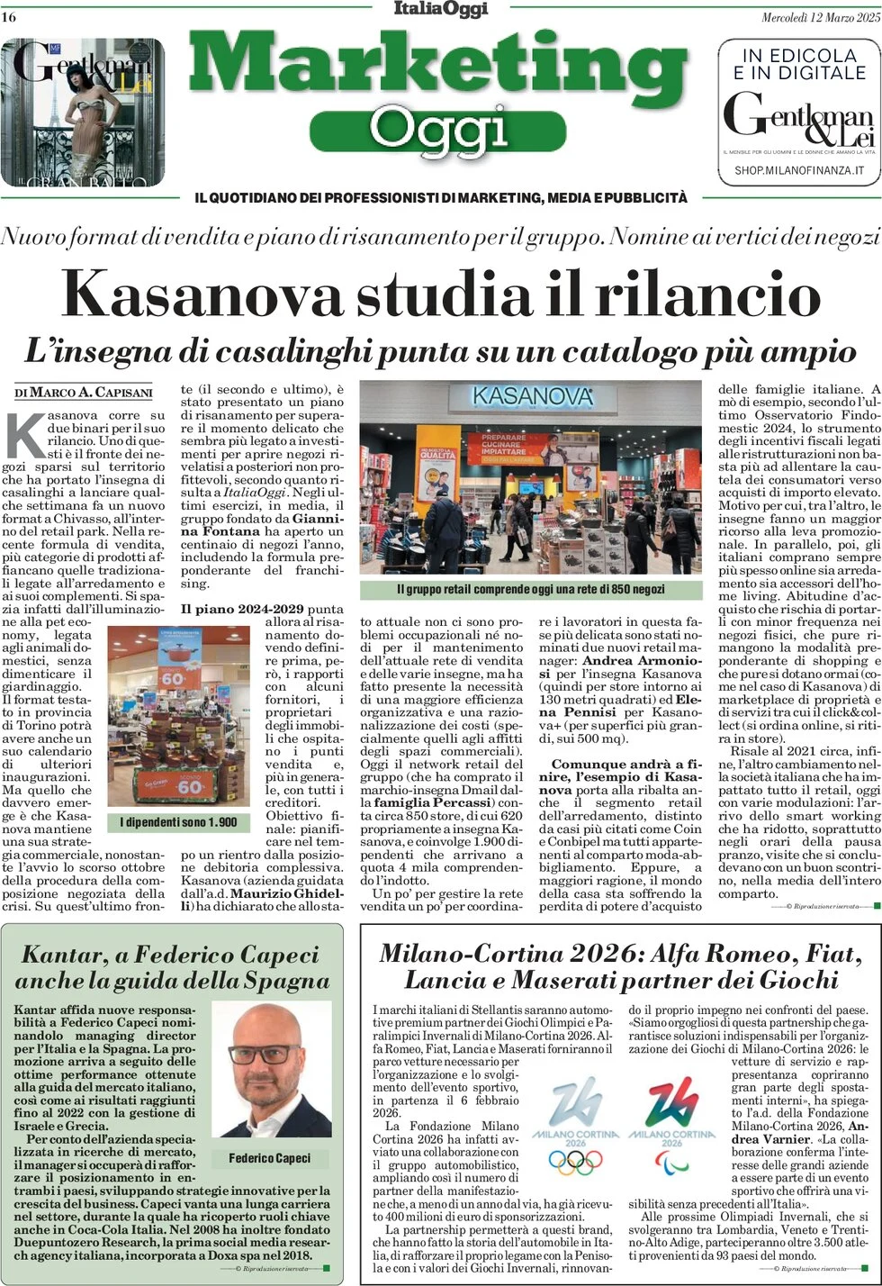 anteprima della prima pagina di marketing-oggi del 12/03/2025