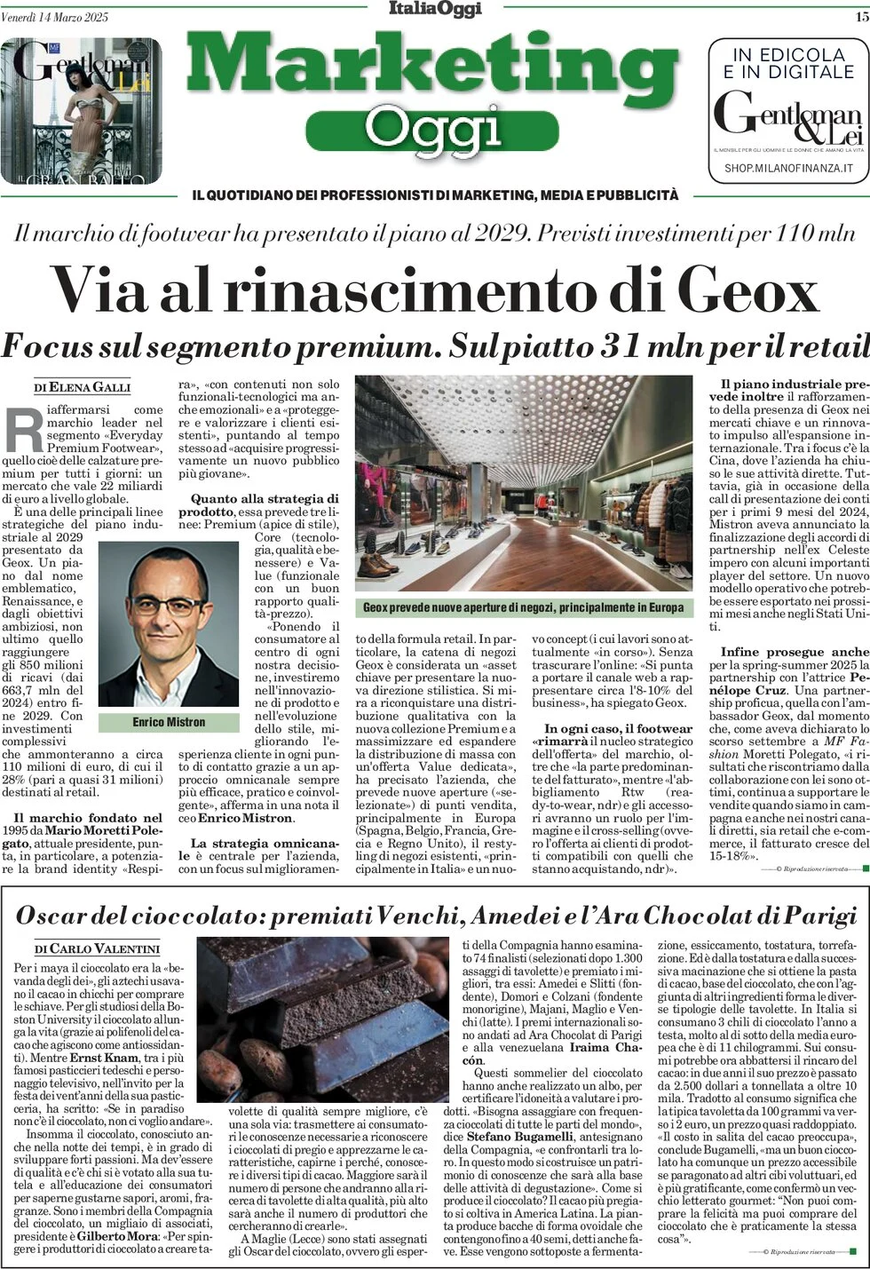 anteprima della prima pagina di marketing-oggi del 14/03/2025