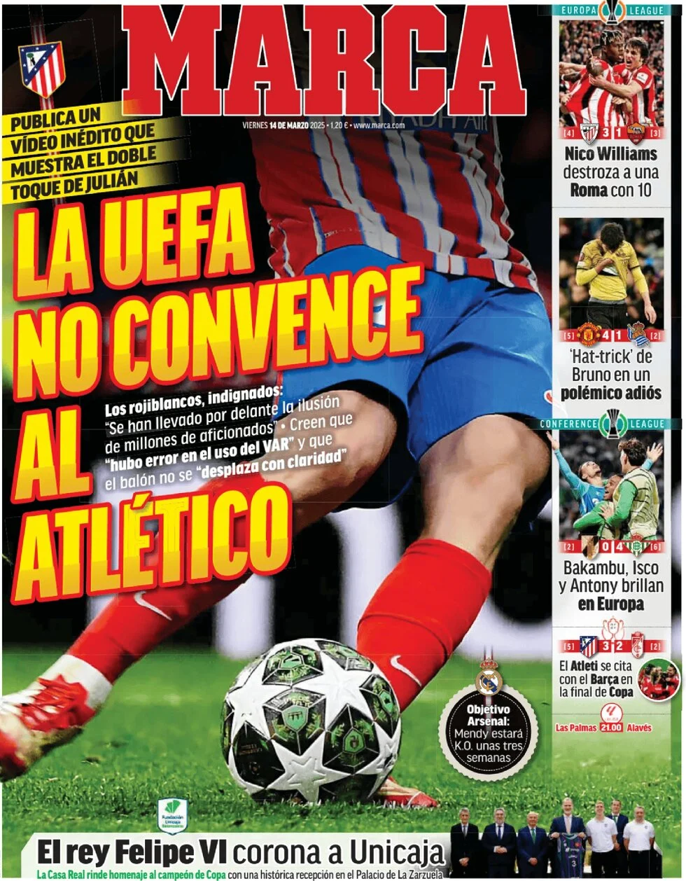 anteprima della prima pagina di marca del 14/03/2025