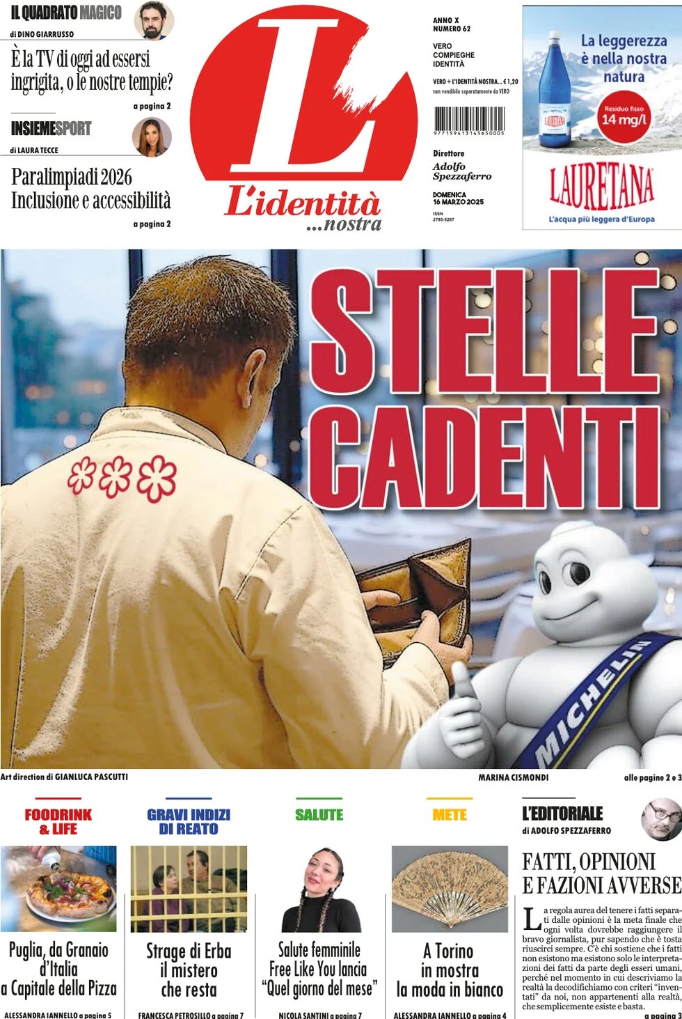 anteprima della prima pagina di lidentit del 16/03/2025