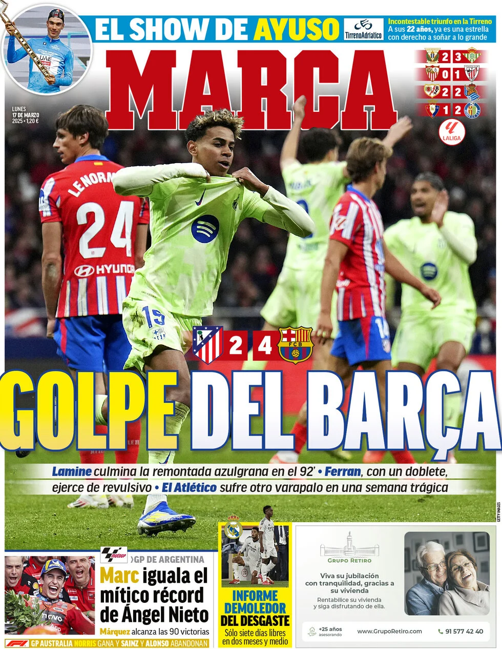 anteprima della prima pagina di marca del 17/03/2025