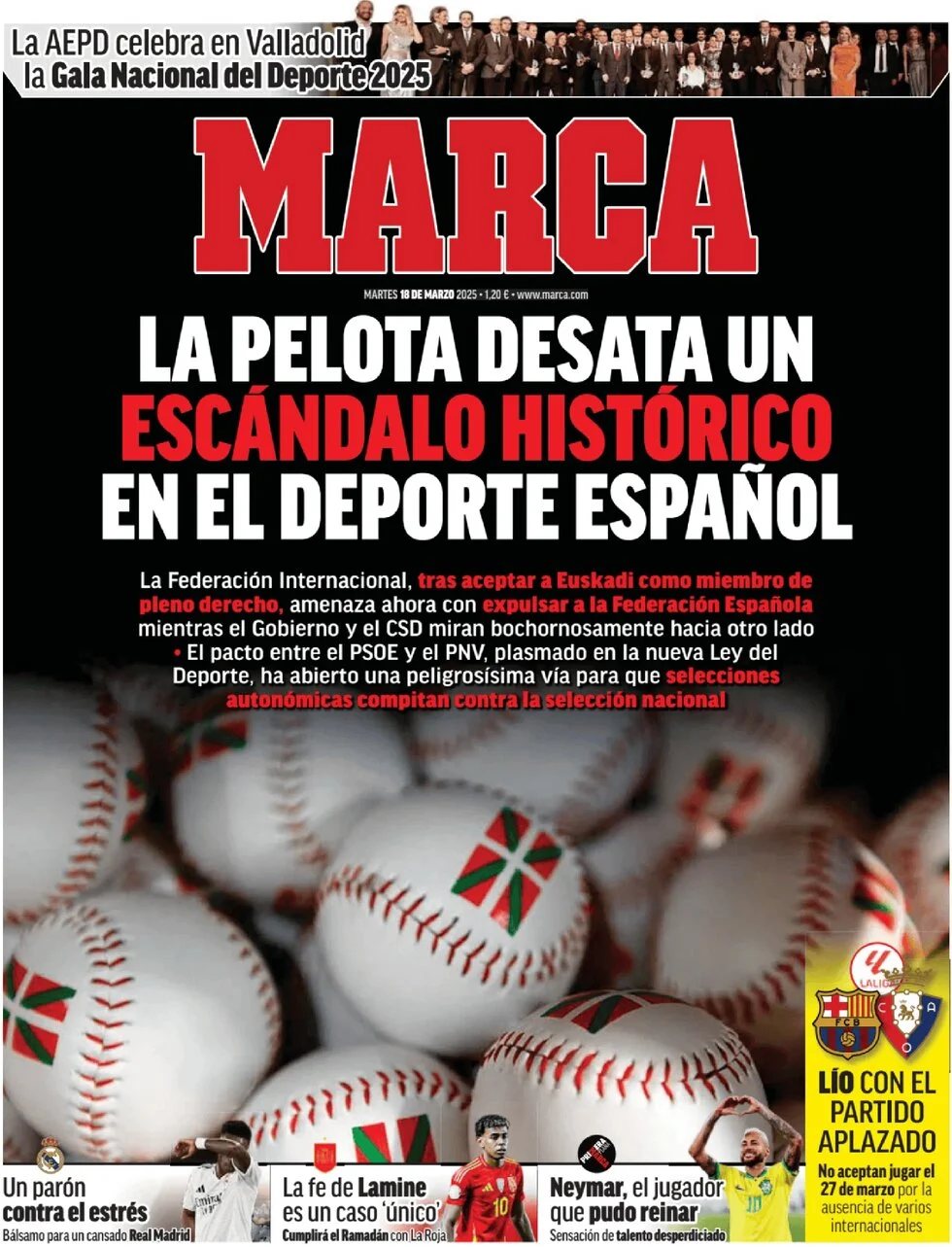anteprima della prima pagina di marca del 18/03/2025