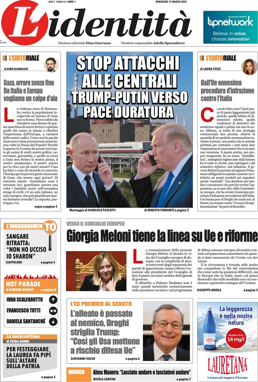 anteprima della prima pagina di L'Identità