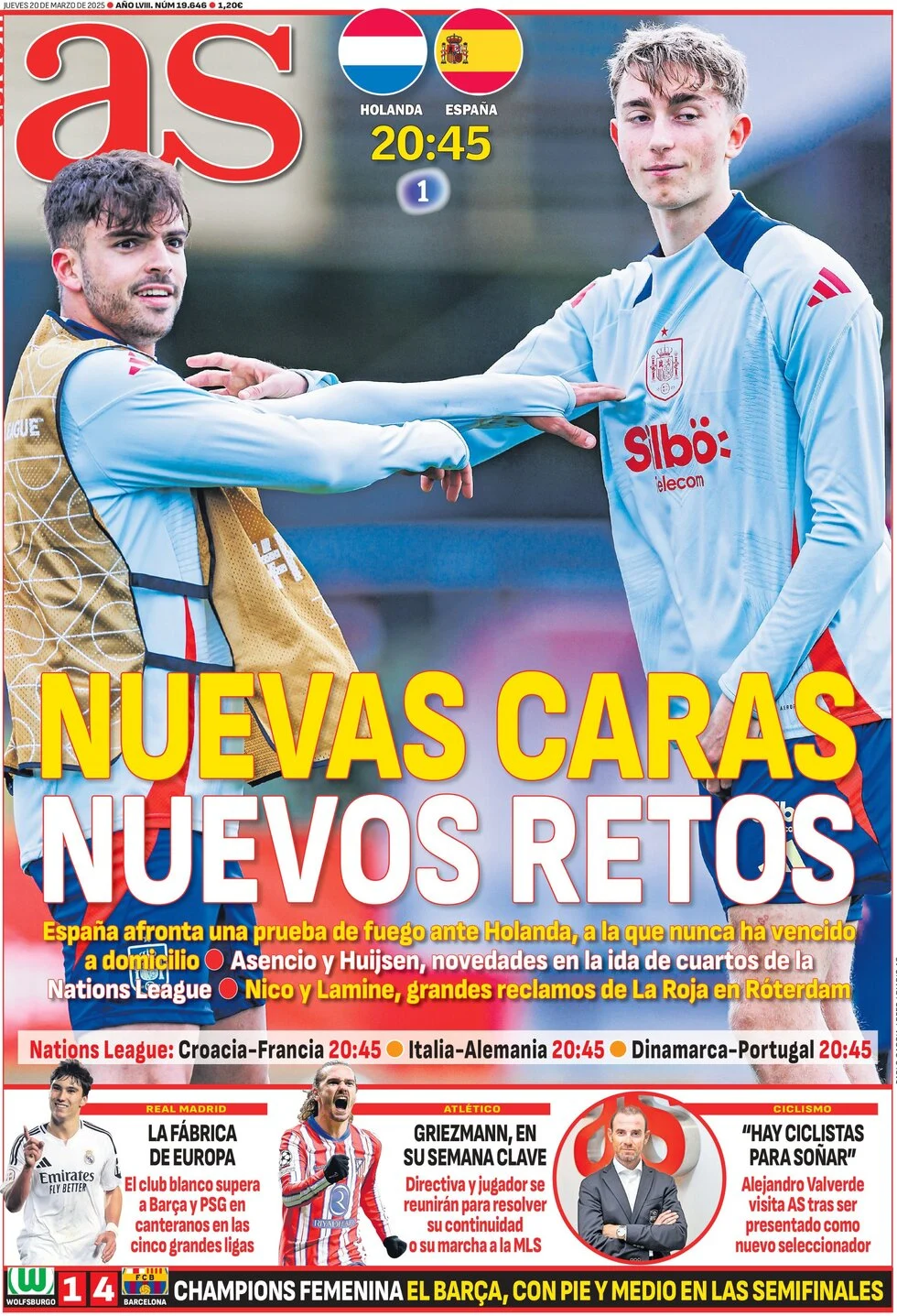 anteprima della prima pagina di as-madrid del 20/03/2025