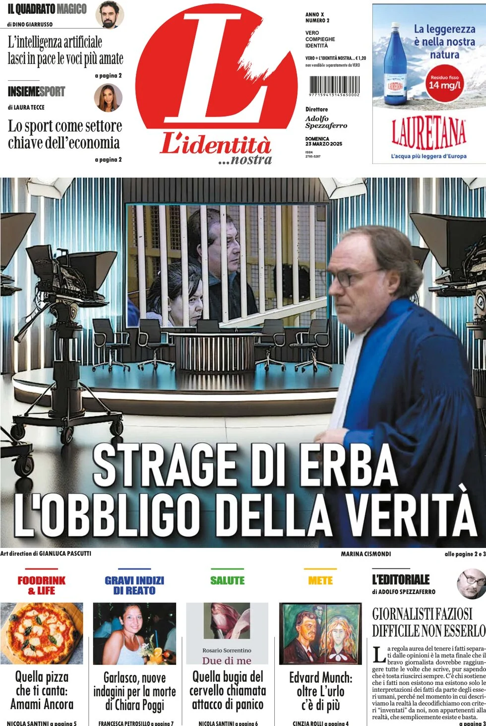 anteprima della prima pagina di lidentit del 22/03/2025